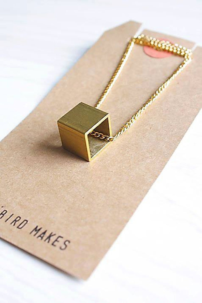 Minimalist Geometric Brass Necklace image 6