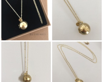 Long Globe Locket Necklace