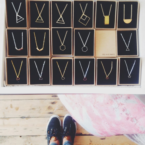 Collana esagonale geometrica minimalista in argento/oro - Italia