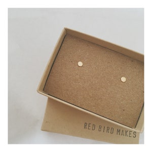 Mini Geo Tiny Dot Brass Stud Earrings
