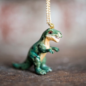 Porcelain T-Rex Dinosaur Necklace