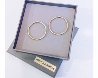 The 'Frida' Chunky Brass Hoop Studs