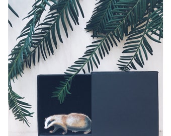Woodland Badger Pin/Brooch