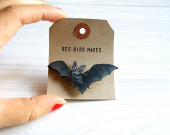 Bat Pin Brooch - Lasercut Wood