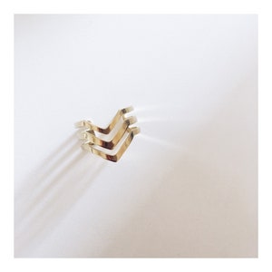 Raw Brass Triple Chevron Ring image 3