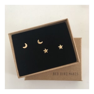 Ensemble de boucles d&#39;oreilles assorties, étoiles et clous de lune