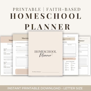 Christian Homeschool Planner Printable | Faith-Based Lesson Plan & Organizer | Bible-Inspired Homeschool Schedule for Moms