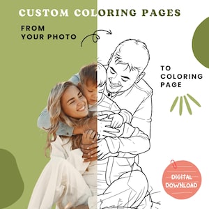Customized Coloring Pages, Personalized Photo to Coloring Pages, Customized Coloring Book, Digital Download, Custom Coloring Pages