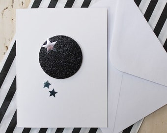 TO THE MOON // + stars, pack of 5, handmade, minimalist, thank you, note cards, envelopes included, gift cards, snail mail, your message