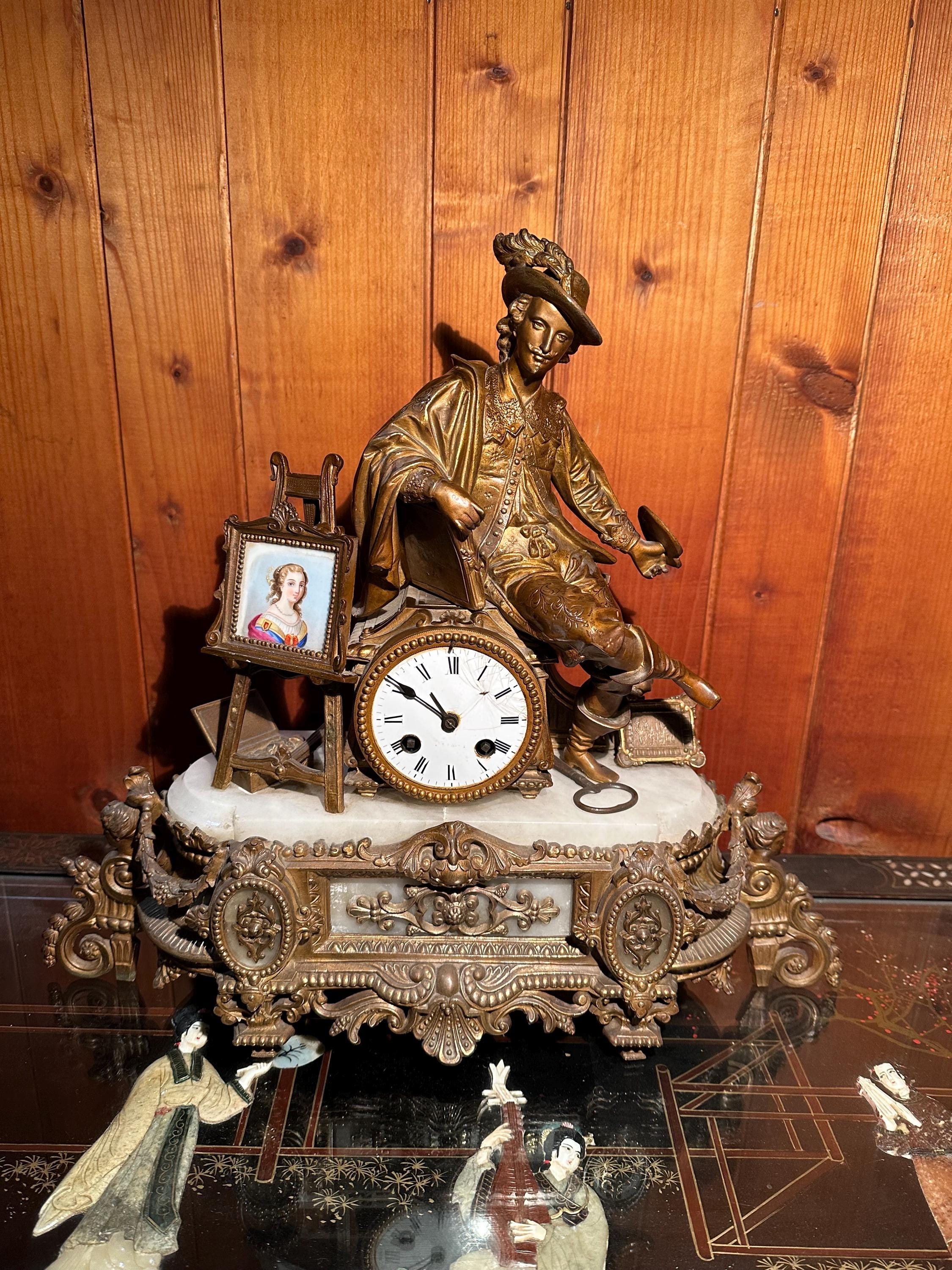 Interrupteur Mural Vintage En Bronze - Fille Avec Parapluie - Rare Et Ancien