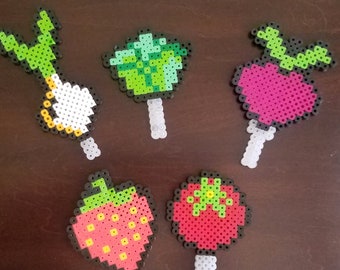 Digital Download — Garden Fruit and Vegetable Tag Marker Perler Bead Pattern