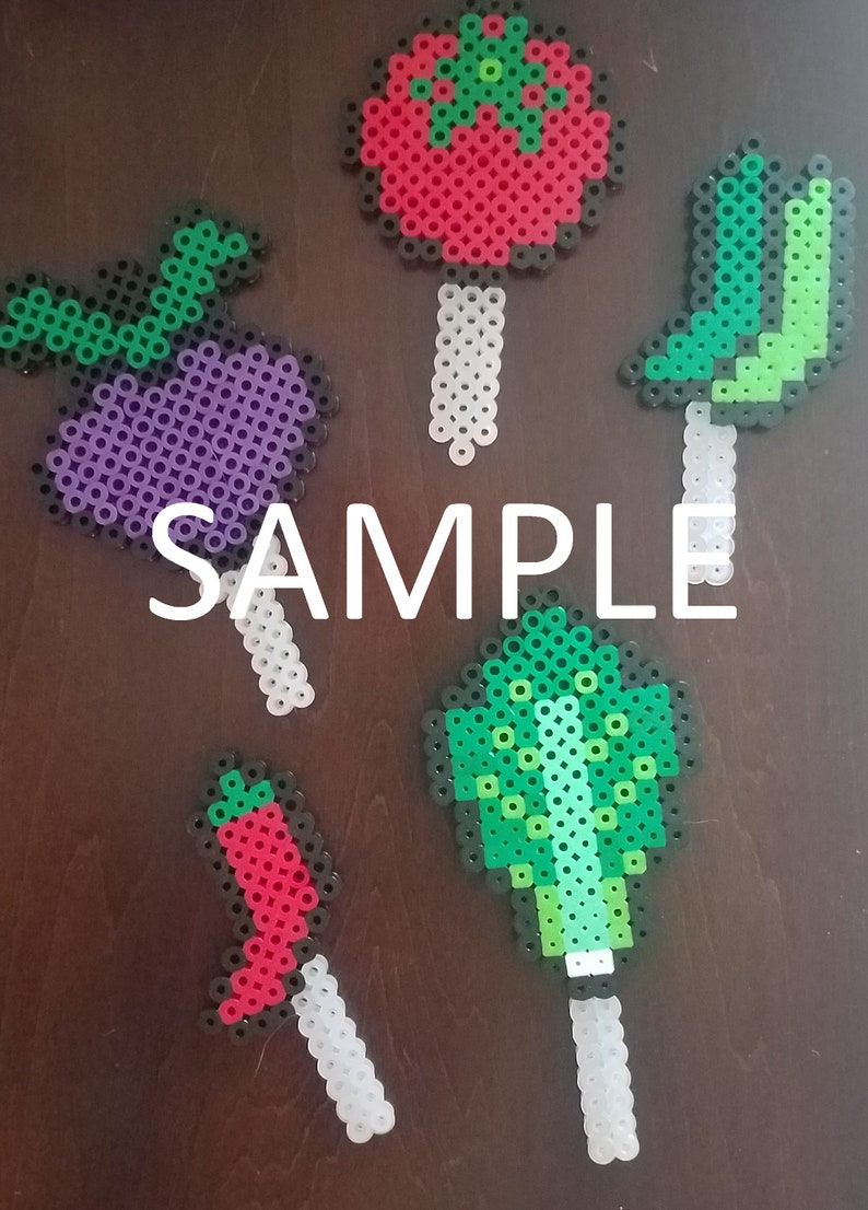 Perler Vegetable Plant Marker Patterns Digital Etsy