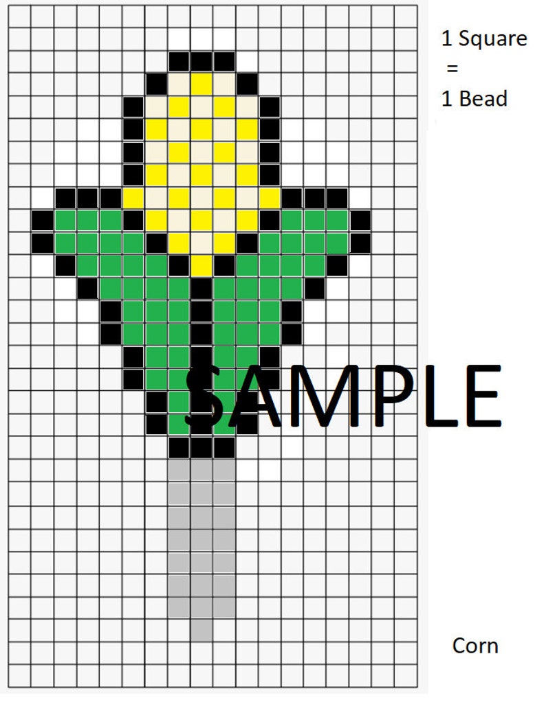 Perler Vegetable Plant Marker Patterns Digital Etsy