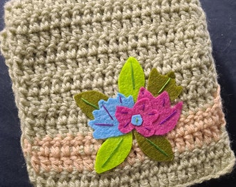 Spring Flowers Crochet Scarf