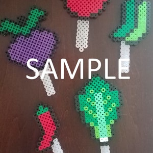 DIY-etiketter för grönsaksträdgård Perlerpärlor — Mönster