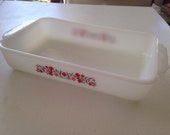 Fire King Primrose Casserole Dish 410 1-1 2 quart Anchor Hocking Bakeware Mid Century Kitchen Vintage Kitchen