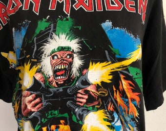 Sweatshirt Vintage Iron Maiden No Prayer On The Road (1990) - Taille XL - Noir - Produit Officiel