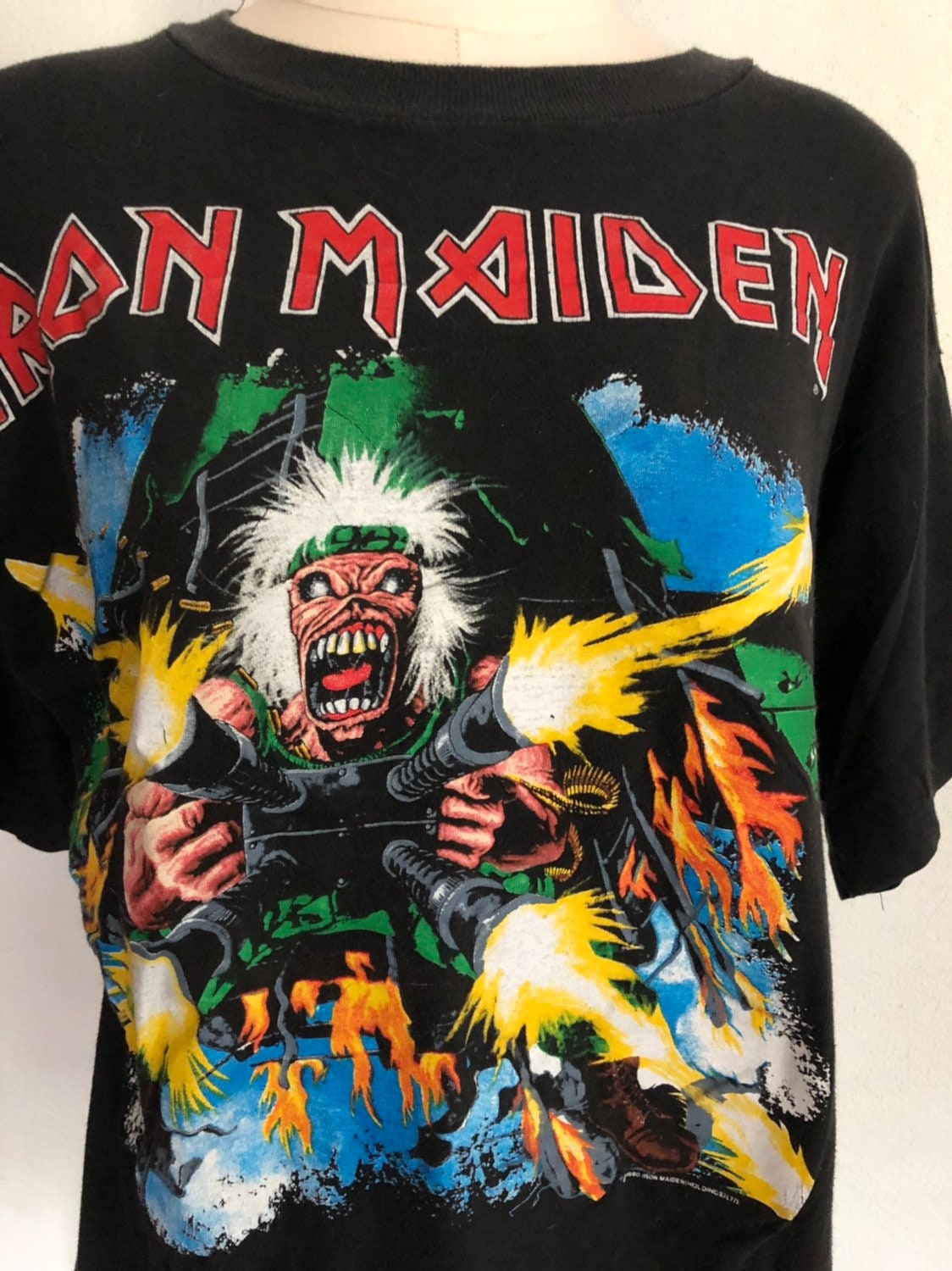 Vintage 1990 Iron Maiden Shoot That Fokker No Prayer on the Road