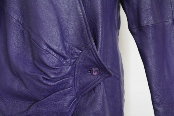 1980s C III Purple Leather Coat • Medium Purple L… - image 4