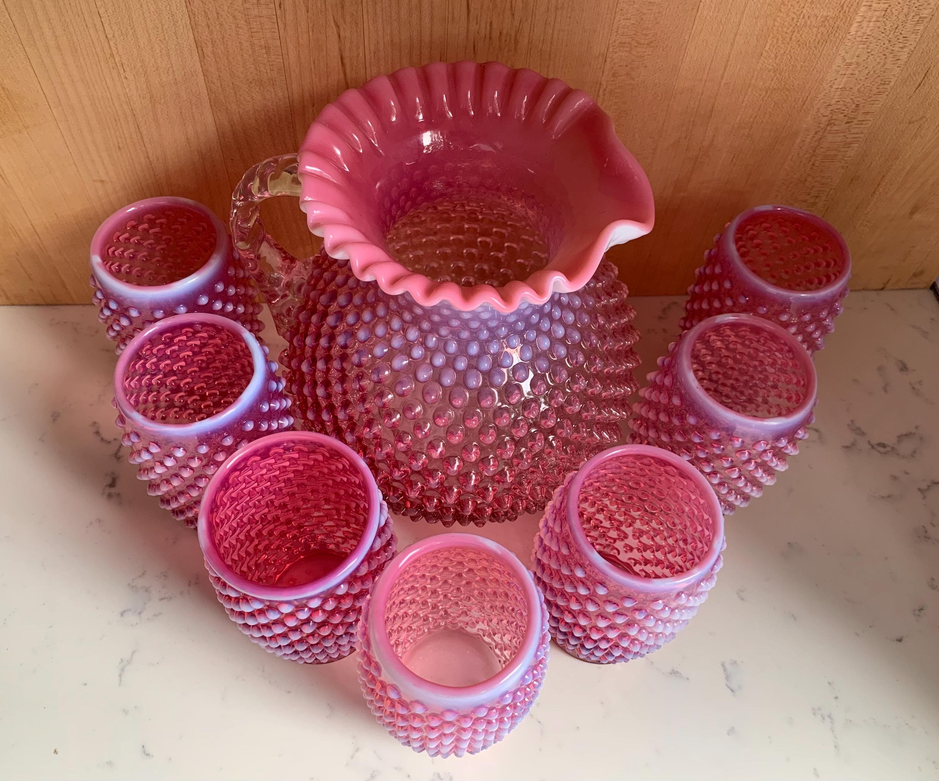 フェントン　ホブネイル　クランベリー　オパールセント　ランプスタンド フェントン ホブネイル クランベリー オパールセント ランプスタンド