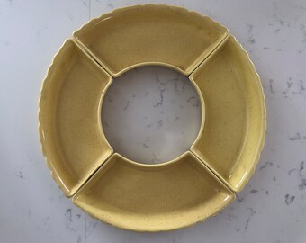 Santa Anita Ware Vintage Dishes for Dips, Lazy Susan in Yellow 4 pieces, Replacements