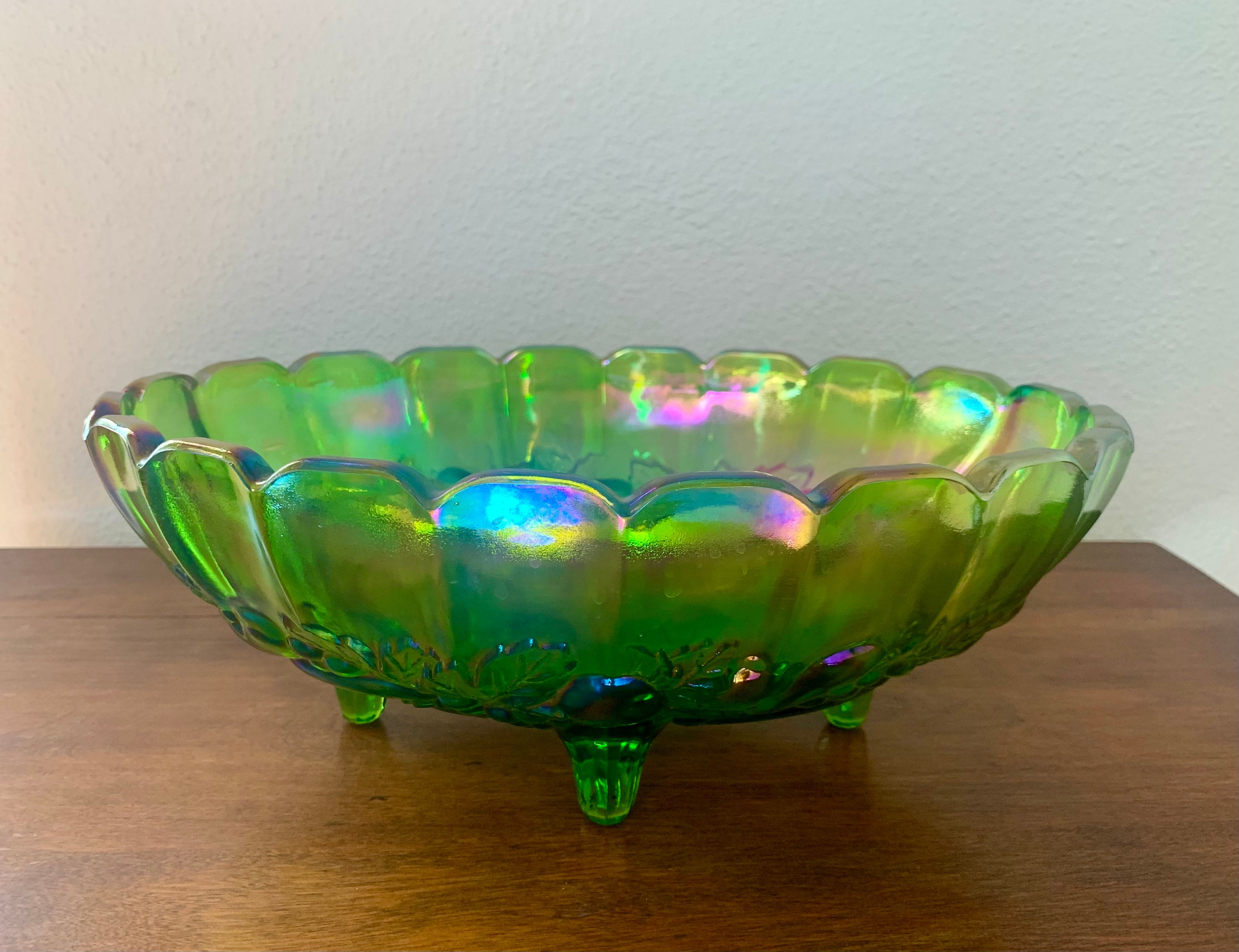 Large blue green glass bowl - Etsy 日本