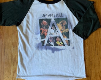 Jethro Tull Vintage 1980’s Concert T-Shirt, 1980’s Rock T-shirts, Vintage Raglan T-shirt