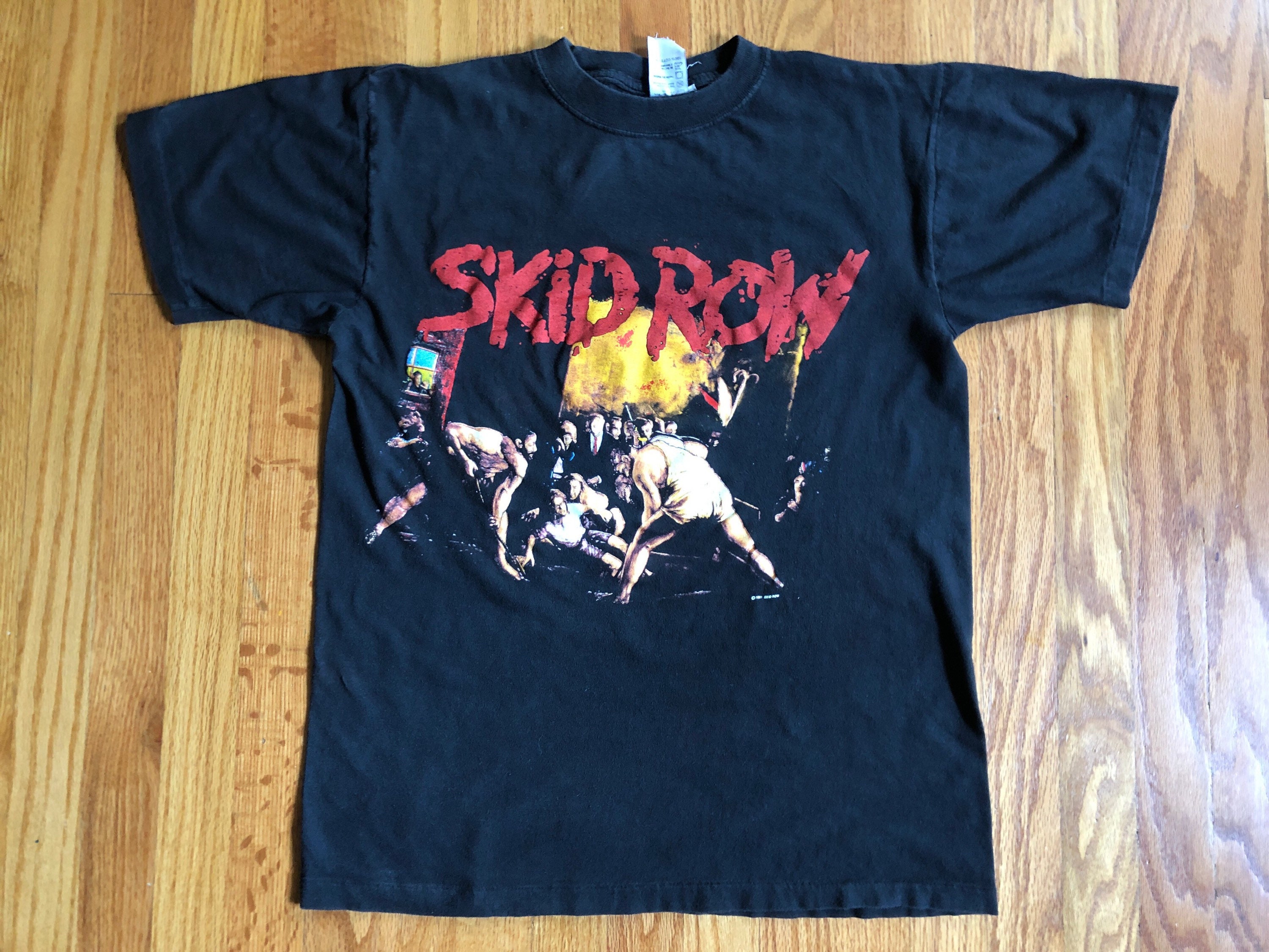 VINTAGE 90s SKID ROW SLAVE TO THE GRIND FULLPRINT TEE SHIRT