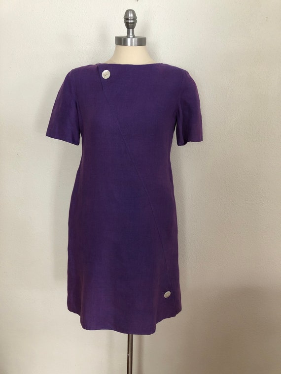Bill Blass Purple Mini Dress | 1990's Bill Blass … - image 2