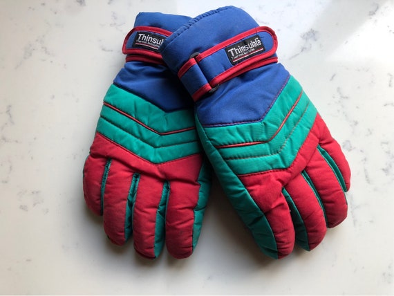 Reservere Hong Kong Evakuering 1980s/90s Thinsulate Ski Gloves Blue Green Red Vintage - Etsy