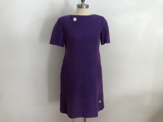 Bill Blass Purple Mini Dress | 1990's Bill Blass … - image 1