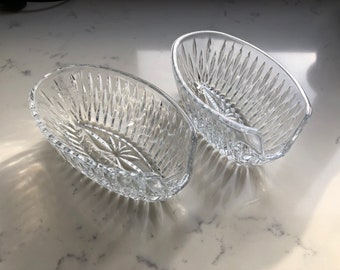 Vintage Princess House Highlights  in Lead Crystal Spoon Fork Holder Set of 2 No 843