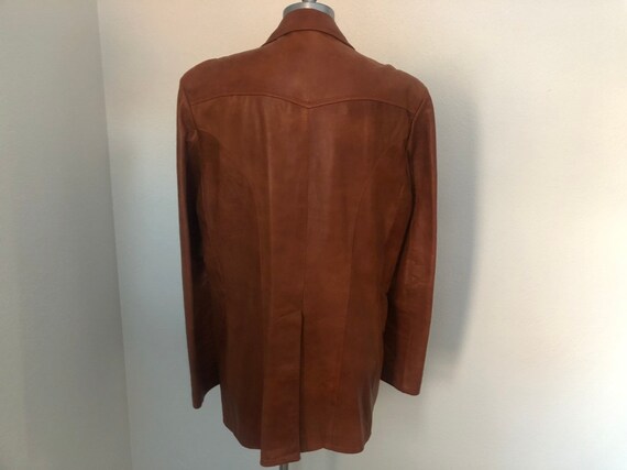 1970’s Vintage Tan Leather Blazer | 100% Lamb Lea… - image 5