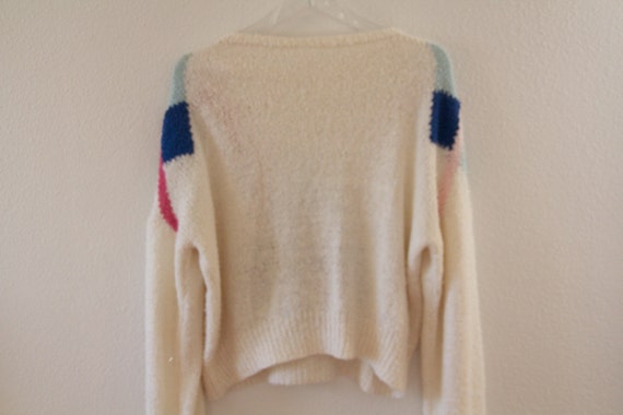 Sweater• 1970s • Color Block • Triangle • Pink • … - image 7