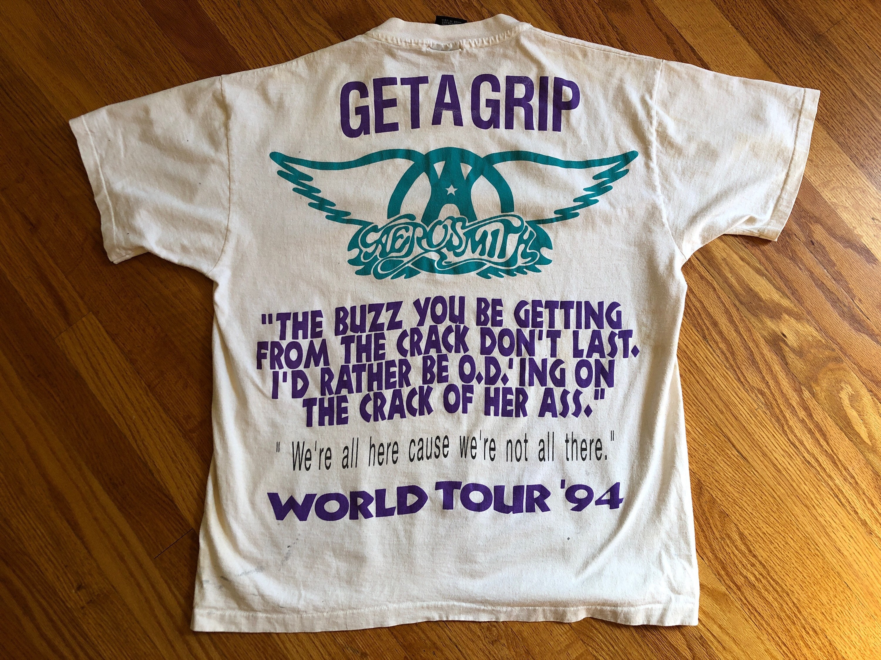 Aerosmith, Get a Grip Tour, T-shirt Made in USA, 1990's Concert