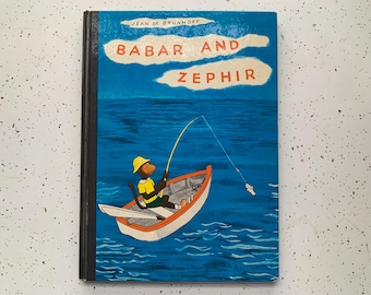 Babar and Zephir, Jean de Brunhoff, 1937 Hardcover, Children’s Book, vintage Board Books