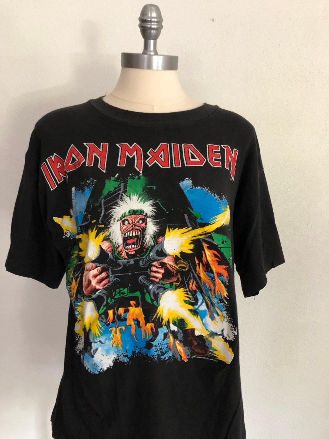Vintage 1990 Iron Maiden Shoot That Fokker No Prayer on the Road