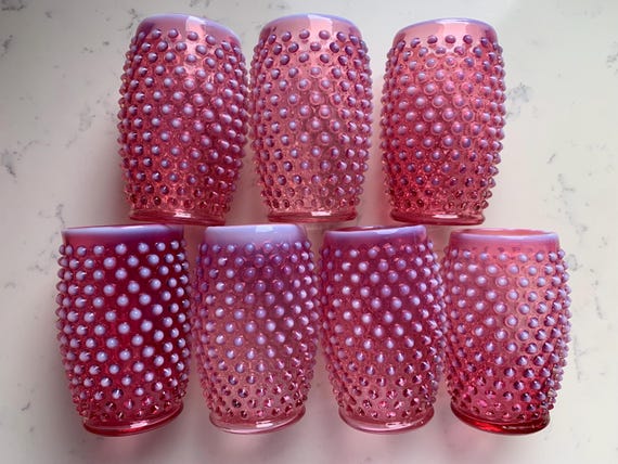 フェントン ホブネイル クランベリー オパールセント ランプスタンド