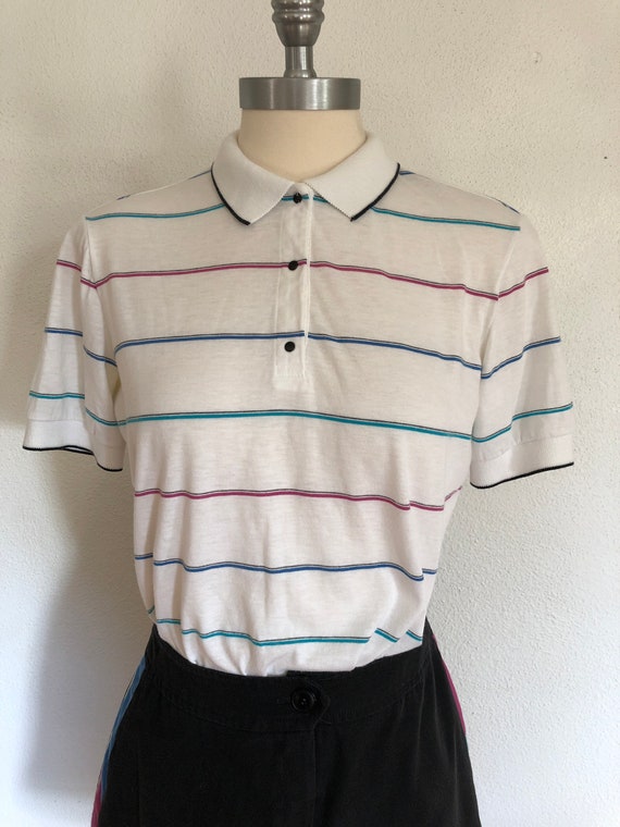 Tail 1980s Tennis Shirt Multi-Color, Vintage Tail Tennis Shirt, 1980's Tennis Attire, Tennis Sets, Vintage Tennis Apparel Tennis Outfit