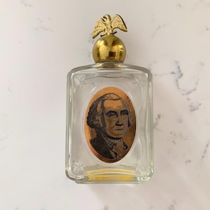 Vintage aftershavefles George Washington Avon, met gouden adelaar, vintage parfumflesjes