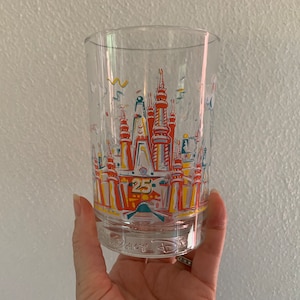 25th Anniversary McDonalds Disney Glass, Remember the Magic, Memorable Glass Mickey Mouse, Donald Duck, Vintage Walt Disney, Collectors