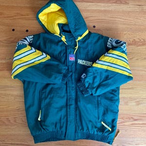 Starter Pro Line 90s Green Bay Packers Vintage 90s NFL Winter Long Jacket, Vintage Football Coats