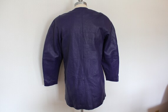 1980s C III Purple Leather Coat • Medium Purple L… - image 6