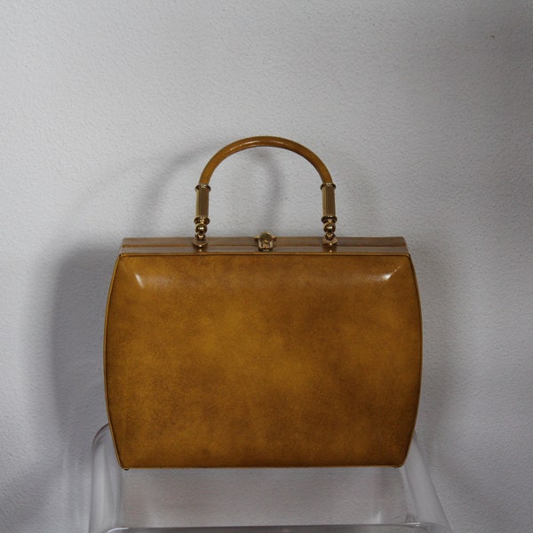Mid Century Murray Kruger • Tan Footed Handbag • Vintage Designer Purses • 1960's Handbags •  1960's Purses