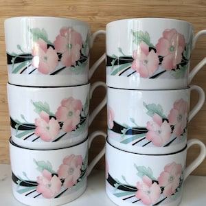 Vintage Sango Jolie, lot de 6 tasses à thé • Tasses à café • 253319 Jolie tasse • Sango Korea • cuisine vintage • Hyon Li • Tasses à café Sango des années 1980