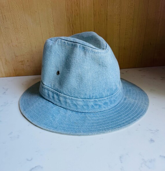 Vintage Dobbs Denim Fedora, Made in USA Size Large 7 1/4-7 3  display picture 1