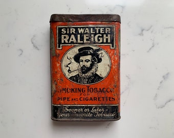 Sir Walter Raleigh Smoking Tobacco Tin, Worn and Rusted