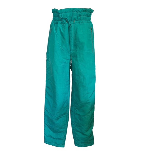 Vintage Ellesse Ski Pants, Made in Italy, Turquoise, 1980s/90s Zip front with drawstring View 5