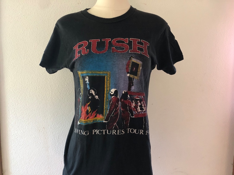 Rush Moving Pictures Tour 1981 Vintage Concert Tshirt Geddy Lee Alex