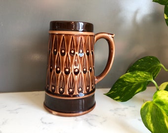 Vintage Brown Glazed Pottery Mug Vintage Drink Coffee Cup